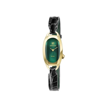 March LA.B OBLONGUE ELECTRIC 20 MM Watch - EMERALD - Black Alligator