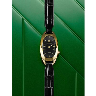 Montre March LA.B OBLONGUE ELECTRIQUE 20 MM - SUPREME - Alligator Noir Grandes Ecailles