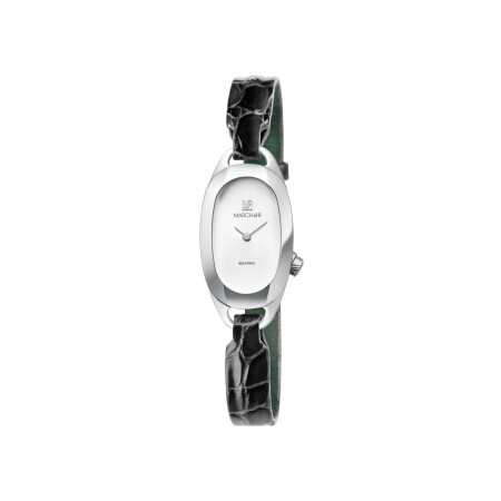 Montre March LA.B OBLONGUE ELECTRIQUE 20 MM - WHITE - Alligator Noir