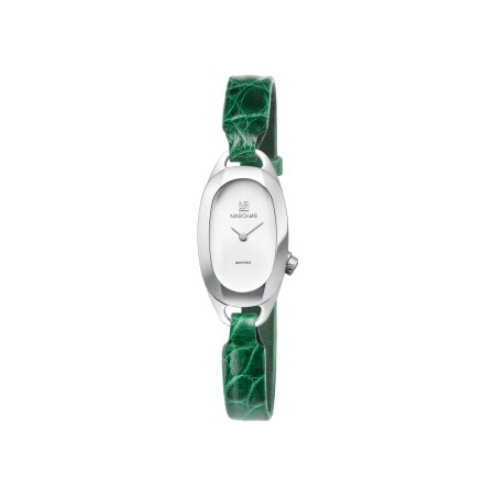 Montre March LA.B OBLONGUE ELECTRIQUE 20 MM - WHITE - Alligator Vert