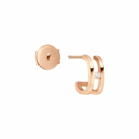 Mono boucle d'oreille gauche Vanrycke Charlie en or rose et diamant