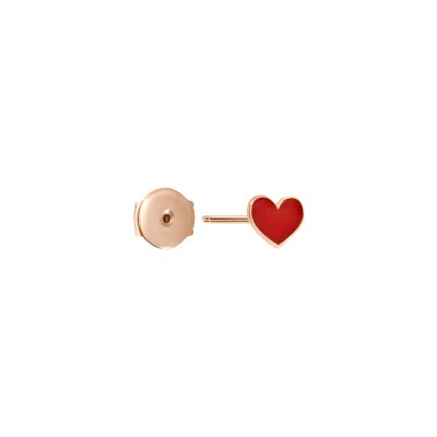 Mono boucle d'oreille Vanrycke Emoji Cœur en or rose et email