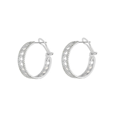 Boucles d'oreilles Barth Monte-Carlo Ecailles en or blanc et diamants