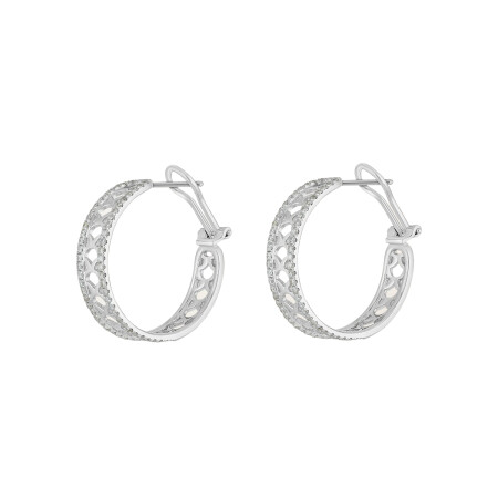 Boucles d'oreilles Barth Monte-Carlo Ecailles en or blanc et diamants