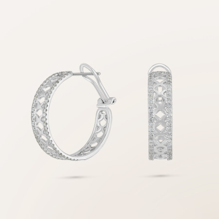 Boucles d'oreilles Barth Monte-Carlo Ecailles en or blanc et diamants