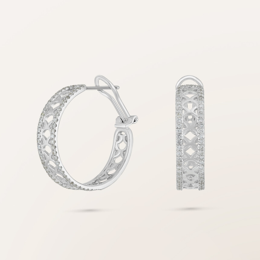 Barth Monte-Carlo Ecailles earrings, white gold and diamonds