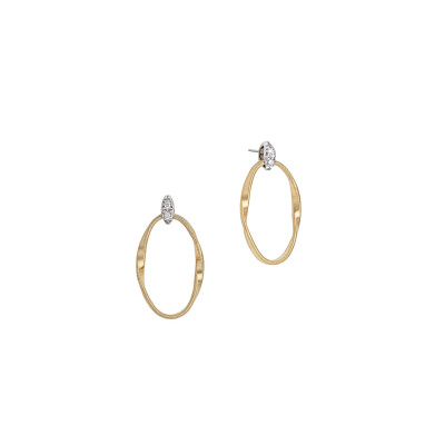 Boucles d'oreilles pendantes Marco Bicego Marrakech en or jaune et diamants