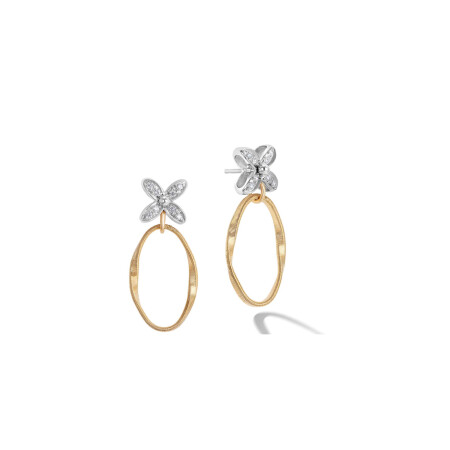 Boucles d'oreilles pendantes Marco Bicego Marrakech en or jaune et diamants