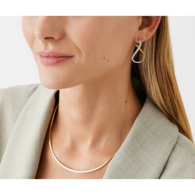 Boucles d'oreilles créoles Marco Bicego MARRAKECH en or jaune, or blanc et diamants