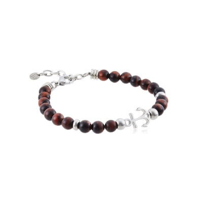 Bracelet Officina 1986 en acier et oeil de taureau