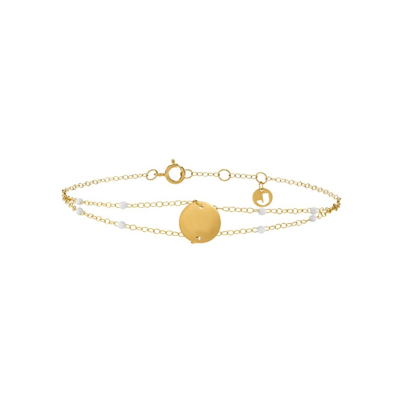 Bracelet Jourdan Bijoux Texas en or jaune et perles blanches