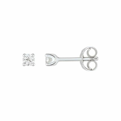 Boucles d'oreilles en or blanc et diamants 0.15ct