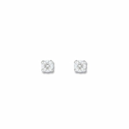 Boucles d'oreilles en or blanc et diamants 0.20ct