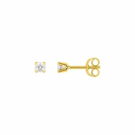 Boucles d'oreilles en or jaune et diamants de 0.20ct