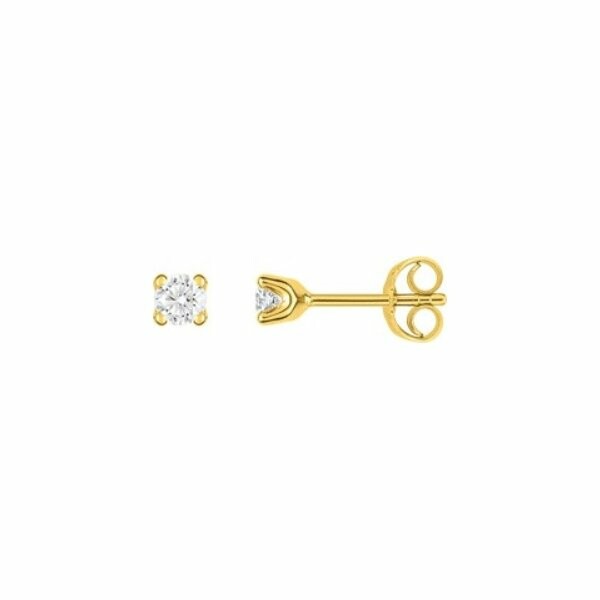 Boucles d'oreilles en or jaune et diamants de 0.25ct