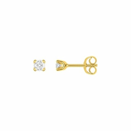 Boucles d'oreilles en or jaune et diamants de 0.25ct