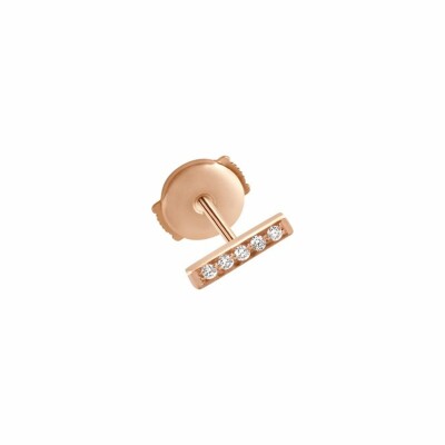 Mono boucle d'oreille Vanrycke Medellin en or rose et diamants, taille S