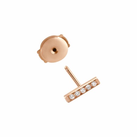 Mono boucle d'oreille Vanrycke Medellin en or rose et diamants, taille S