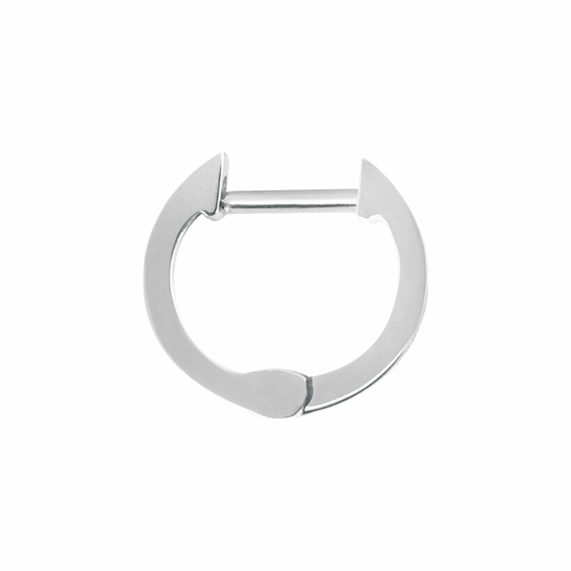 Boucle d'oreille créoles Vanrycke Officiel en or blanc et pavée de diamants, taille XS