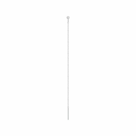 Mono boucle d'oreille Vanrycke One en or blanc et 1 diamant, longueur 8cm