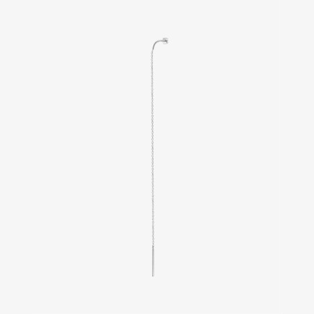 Mono boucle d'oreille Vanrycke One en or blanc et 1 diamant, longueur 8cm