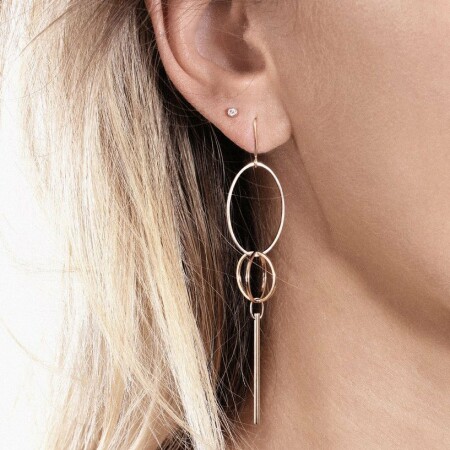 Mono boucle d'oreille Vanrycke One en or rose et 1 diamant