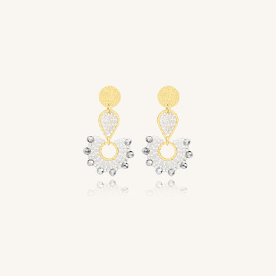 Boucles d'oreilles Sàntibé Bijoux Ophélia dorées à l'or fin et perles