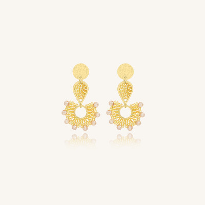 Boucles d'oreilles Sàntibé Bijoux Ophélia dorées à l'or fin et perles