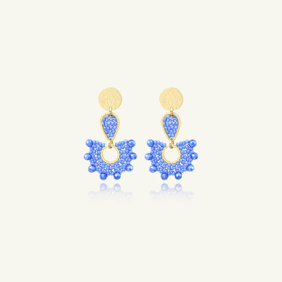 Boucles d'oreilles Sàntibé Bijoux Ophélia en laiton, métal doré et perles lilas