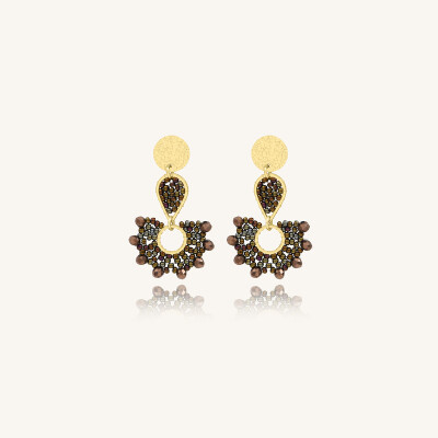 Boucles d'oreilles Sàntibé Bijoux Ophélia dorées à l'or fin et perles