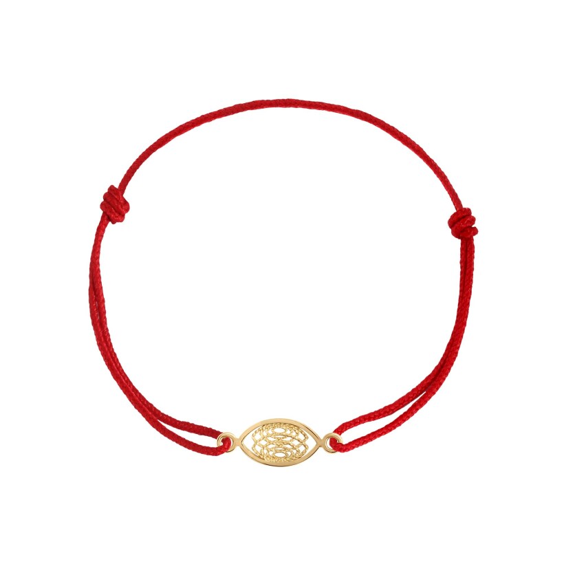 Bracelet sur cordon rouge Charlet Orma en or jaune