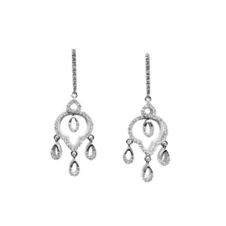 Boucles d’oreilles Isabelle Barrier en or blanc et diamants 