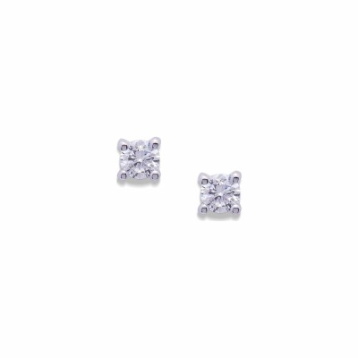 Boucles d'oreilles en or blanc et diamants