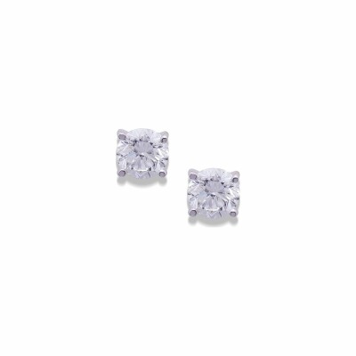 Boucles d'oreilles en or blanc et diamants