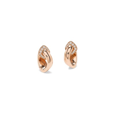 Mono boucle d'oreille en or rose et diamant