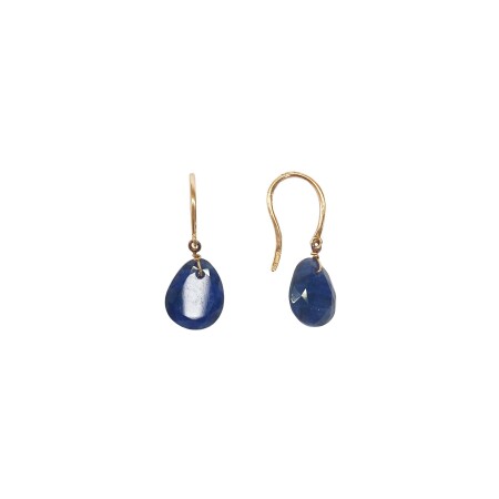 Boucles d'oreilles Isabelle Barrier en or rose et sodalite