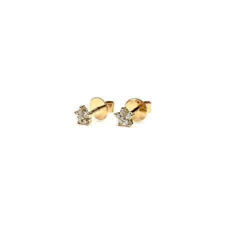 Puces d'oreilles Isabelle Barrier en or rose et diamants de 0.17ct