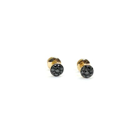 Puces d'oreilles Isabelle Barrier en or rose et diamants noir de 0.22ct