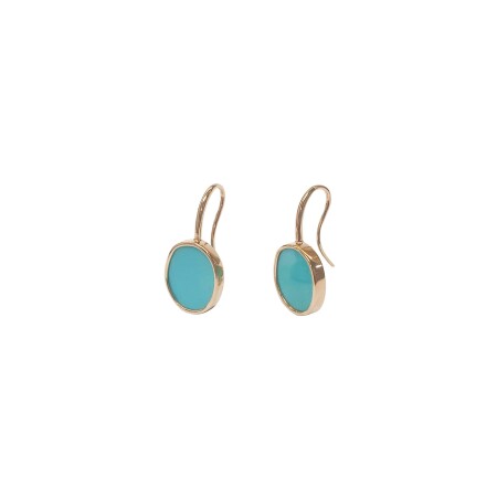 Boucles d'oreilles Isabelle Barrier en or rose et turquoise