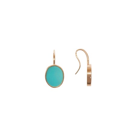 Boucles d'oreilles Isabelle Barrier en or rose et turquoise