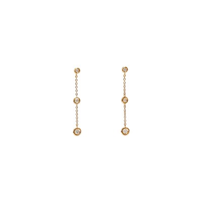 Boucles d'oreilles Isabelle Barrier en or rose et diamants naturels