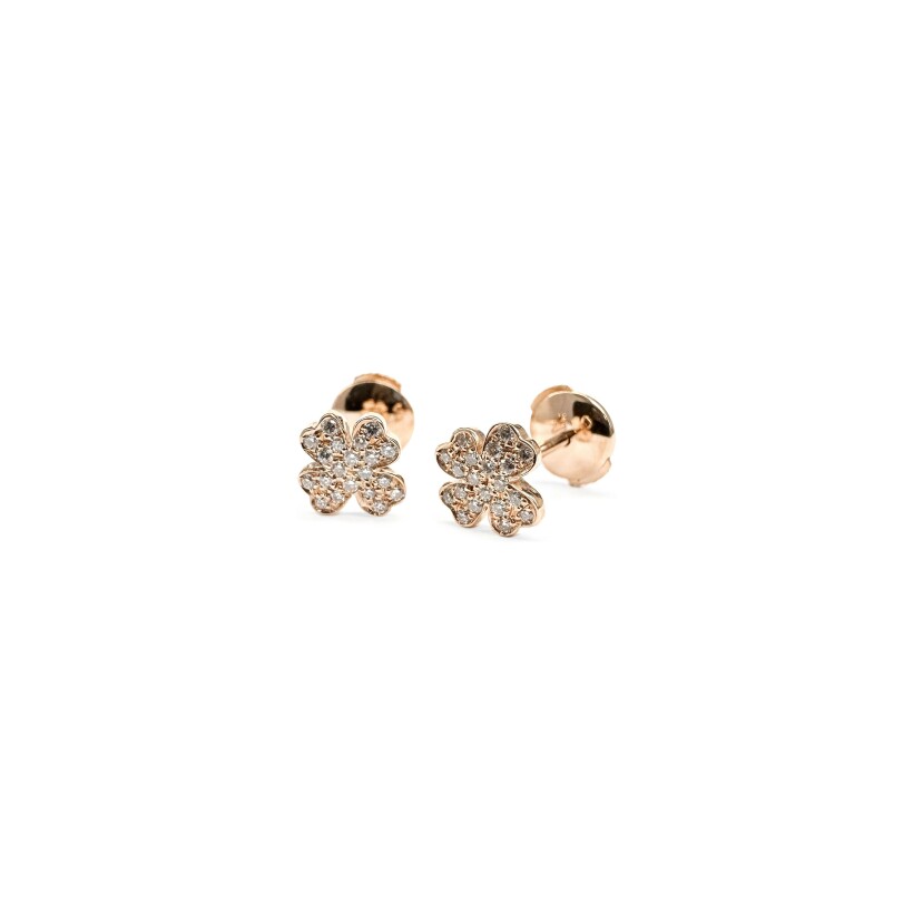 Boucles d’oreilles Isabelle Barrier en or rose et diamants de 0.16ct