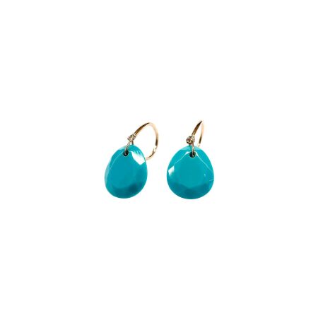 Boucles d’oreilles Isabelle Barrier en or rose et turquoise de 3.87cts