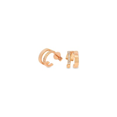 Boucles d'oreilles en or rose et diamants