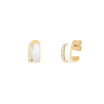 Boucles d'oreilles Magic en or jaune, laque blanche et diamants