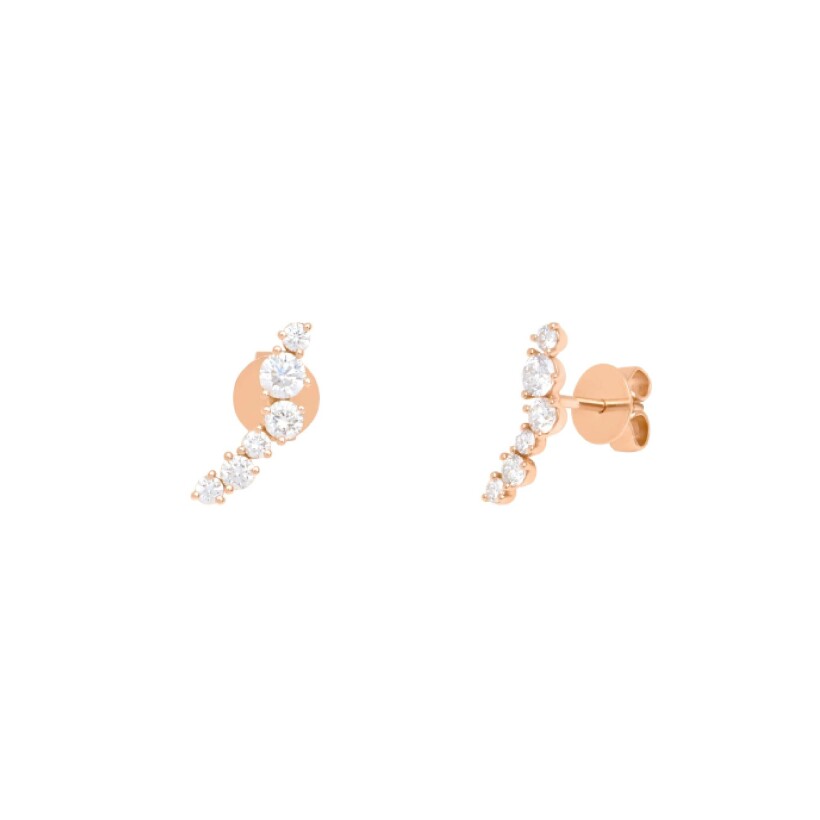 Boucles d'oreilles Ponte Vecchio en or rose et diamants