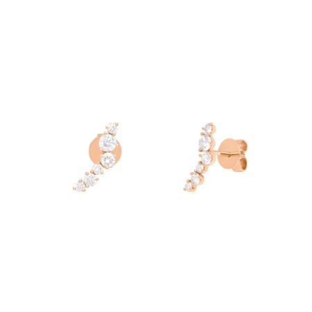 Boucles d'oreilles Ponte Vecchio en or rose et diamants