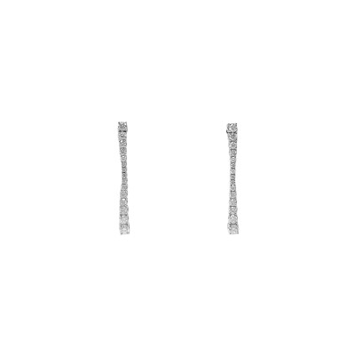 Boucles d'oreilles Isabelle Barrier en or blanc et diamants naturels