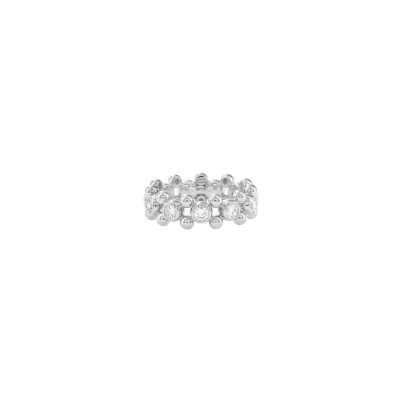 HARRICANA IRIKI bezel-set ring in white gold with diamonds