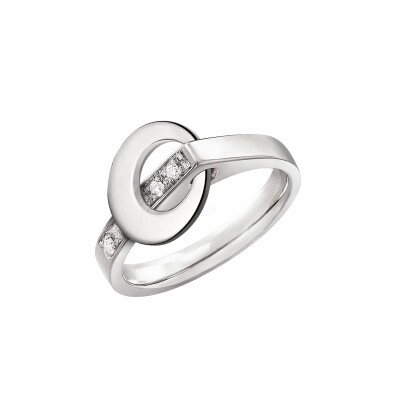 Bague Lilistone l'Originale en or blanc, motif rond en or blanc 18 carats et diamants blancs